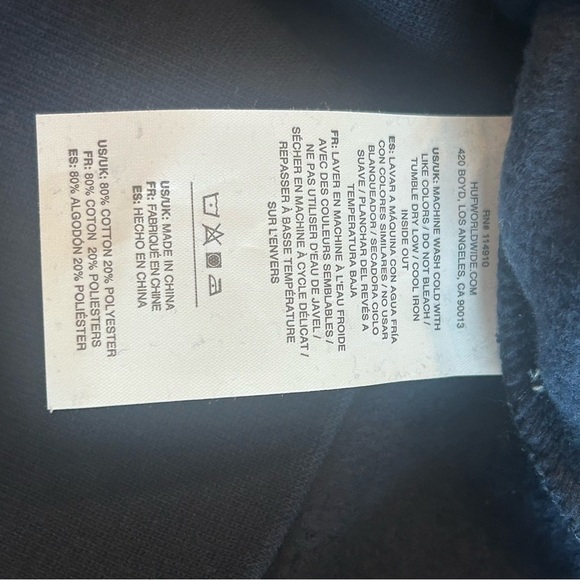 HUF Forever Crewneck Medium Blue Mens - Picture 8 of 8